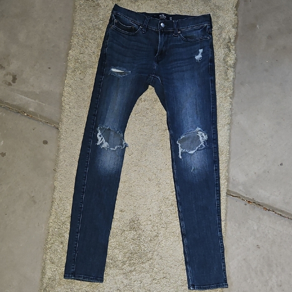Hollister Other - Hollister Dark Blue Stacked Skinny Jeans